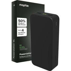 image:imagemophie Powerstation XL Power Bank 202320000 mAh Large Internal Battery 2 USBA Ports and 1 20W USBC PD Fast Charging InputOutput Port TravelFriendly20 000 mAh
