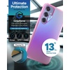 image:imageZAGG Milan Samsung Galaxy S24 Case  SemiTransparent RunwayInspired Design Graphene Reinforced 13ft Drop Protection EcoFriendly Wireless Charging Compatible IridescentGltter Pink