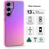 image:imageZAGG Milan Samsung Galaxy S24 Case  SemiTransparent RunwayInspired Design Graphene Reinforced 13ft Drop Protection EcoFriendly Wireless Charging Compatible IridescentGltter Pink