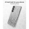 image:imageZAGG Milan Samsung Galaxy S25 Case  Stylish amp Slim Design 13ft Drop Protection Wireless Charging Compatible EcoFriendlyGlitter Swirl SilverFloral White
