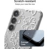 image:imageZAGG Milan Samsung Galaxy S25 Case  Stylish amp Slim Design 13ft Drop Protection Wireless Charging Compatible EcoFriendlyGlitter Swirl SilverFloral White