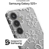 image:imageZAGG Milan Samsung Galaxy S25 Case  Stylish amp Slim Design 13ft Drop Protection Wireless Charging Compatible EcoFriendlyGlitter Swirl SilverFloral White