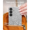 image:imageZAGG Milan Samsung Galaxy S25 Case  Stylish amp Slim Design 13ft Drop Protection Wireless Charging Compatible EcoFriendlyGlitter Swirl SilverFloral White