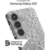 image:imageZAGG Milan Samsung Galaxy S25 Case  Stylish amp Slim Design 13ft Drop Protection Wireless Charging Compatible EcoFriendlyGlitter Swirl SilverFloral White