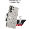 image:imageZAGG Milan Samsung Galaxy S25 Case  Stylish amp Slim Design 13ft Drop Protection Wireless Charging Compatible EcoFriendlyGlitter Swirl SilverFloral White