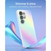 image:imageZAGG Milan Samsung Galaxy S25 Case  Stylish amp Slim Design 13ft Drop Protection Wireless Charging Compatible EcoFriendlyGlitter Swirl SilverIridescent