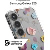 image:imageZAGG Milan Samsung Galaxy S25 Case  Stylish amp Slim Design 13ft Drop Protection Wireless Charging Compatible EcoFriendlyGlitter Swirl SilverPressed Floral Pink