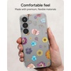 image:imageZAGG Milan Samsung Galaxy S25 Case  Stylish amp Slim Design 13ft Drop Protection Wireless Charging Compatible EcoFriendlyGlitter Swirl SilverPressed Floral Pink