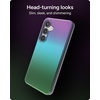 image:imageZAGG Milan Samsung Galaxy S25 Case  Stylish amp Slim Design 13ft Drop Protection Wireless Charging Compatible EcoFriendlyGlitter Swirl SilverRaven Feather