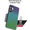 image:imageZAGG Milan Samsung Galaxy S25 Case  Stylish amp Slim Design 13ft Drop Protection Wireless Charging Compatible EcoFriendlyGlitter Swirl SilverRaven Feather
