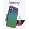 image:imageZAGG Milan Samsung Galaxy S25 Case  Stylish amp Slim Design 13ft Drop Protection Wireless Charging Compatible EcoFriendlyGlitter Swirl SilverRaven Feather