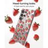 image:imageZAGG Milan Samsung Galaxy S25 Case  Stylish amp Slim Design 13ft Drop Protection Wireless Charging Compatible EcoFriendlyGlitter Swirl SilverStrawberries
