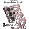 image:imageZAGG Milan Samsung Galaxy S25 Case  Stylish amp Slim Design 13ft Drop Protection Wireless Charging Compatible EcoFriendlyGlitter Swirl SilverSyringa Floral Purple