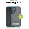 image:imageZAGG Santa Cruz Samsung Galaxy S24 Case with Kickstand  GrapheneEnhanced DropResistant up to 13ft Ultra Slim Clear Case with Color Accents Vibrant BlueVibrant Blue