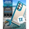 image:imageZAGG Santa Cruz Samsung Galaxy S24 Case with Kickstand  GrapheneEnhanced DropResistant up to 13ft Ultra Slim Clear Case with Color Accents Vibrant BlueVibrant Blue