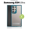 image:imageZAGG Santa Cruz Samsung Galaxy S24 Case with Kickstand  GrapheneEnhanced DropResistant up to 13ft Ultra Slim Clear Case with Color Accents Vibrant BlueVibrant Blue
