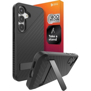 image:imageZAGG Denali Samsung Galaxy S25 Case with Kickstand  16ft Drop Protection GrapheneInfused Wireless Charging Compatible Rugged DualLayer Design Navy BlueBlack