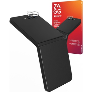 image:imageZAGG Glass Elite AntiReflective Samsung Galaxy Z Flip6 Camera Lens Protector  Tempered Glass Lens Protector with Polycarbonate Frame 5X Stronger Maximum Scratch Protection Smudge ResistantClear
