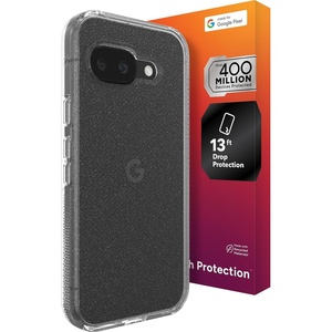 image:imageZAGG Milan Google Pixel 9a Case  Silver Glitter Design 13ft Drop Protection Graphene Reinforced Slim amp Lightweight 88 Recycled Material Glitter Starlight