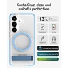 image:imageZAGG Santa Cruz Snap Samsung Galaxy S26 Ultra Case with Kickstand  ICY Blue Magnetic Crystal Clear Protective Phone Cover 13ft Drop Protection Graphene Reinforced Slim Case with StandIcy Blue