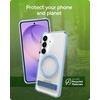 image:imageZAGG Santa Cruz Snap Samsung Galaxy S26 Ultra Case with Kickstand  ICY Blue Magnetic Crystal Clear Protective Phone Cover 13ft Drop Protection Graphene Reinforced Slim Case with StandIcy Blue
