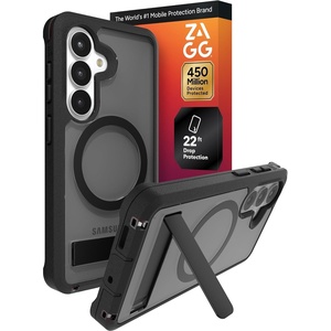 image:imageZAGG Rainier Snap Samsung Galaxy S26 Ultra Case with Kickstand  Latte 22ft Drop Protection Rugged DualLayer Magnetic Case Graphene Fortified Heavy Duty Shockproof Cover Military Grade DefenseSmoke Black