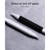 image:imageZAGG 2Pack Silicone Grips for Apple Pencil 1st Gen 2nd Gen USBC amp ZAGG Pro Stylus2 amp 1  Ergonomic Comfort AntiRoll Round with three flat surfaces Design for Writing amp Drawing Black WhiteBlack  White