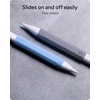 image:imageZAGG 2Pack Silicone Grips for Apple Pencil 1st Gen 2nd Gen USBC amp ZAGG Pro Stylus2 amp 1  Ergonomic Comfort AntiRoll Round with three flat surfaces Design for Writing amp Drawing Black WhiteBlue  Grey