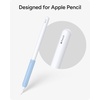 image:imageZAGG 2Pack Silicone Grips for Apple Pencil 1st Gen 2nd Gen USBC amp ZAGG Pro Stylus2 amp 1  Ergonomic Comfort AntiRoll Round with three flat surfaces Design for Writing amp Drawing Black WhiteBlue  Grey