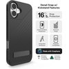 image:imageZAGG Denali Snap Case with Kickstand for iPhone 17e 16e 1514 1316ft Drop Protection Magnetic GrapheneInfused Wireless Charging Compatible Rugged DualLayer Design BlackBlack