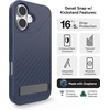 image:imageZAGG Denali Snap Case with Kickstand for iPhone 17e 16e 1514 1316ft Drop Protection Magnetic GrapheneInfused Wireless Charging Compatible Rugged DualLayer Design BlackNavy Blue