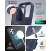image:imageZAGG Denali Snap Case with Kickstand for iPhone 17e 16e 1514 1316ft Drop Protection Magnetic GrapheneInfused Wireless Charging Compatible Rugged DualLayer Design BlackNavy Blue
