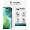 image:imageZAGG Glass Screen Protector for iPhone 15 Plus  3X Stronger with Reinforced Edges Scratch amp SmudgeResistant Surface InvisibleShield Easy to InstalliPhone Air