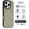 image:imageZAGG London Snap Case for iPhone 16 Plus  Embroidered Doodle Fabric Design MagSafe Compatible 13ft Drop Protection with Graphene Slim amp Lightweight Wireless Charging Compatible BlueGlow In The Dark Maze