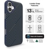 image:imageZAGG London Snap Case for iPhone 16 Plus  Embroidered Doodle Fabric Design MagSafe Compatible 13ft Drop Protection with Graphene Slim amp Lightweight Wireless Charging Compatible BlueNavy Blue