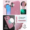 image:imageZAGG London Snap Case for iPhone 16 Plus  Embroidered Doodle Fabric Design MagSafe Compatible 13ft Drop Protection with Graphene Slim amp Lightweight Wireless Charging Compatible BluePink Love