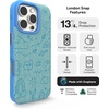 image:imageZAGG London Snap Case for iPhone 16 Plus  Embroidered Doodle Fabric Design MagSafe Compatible 13ft Drop Protection with Graphene Slim amp Lightweight Wireless Charging Compatible BlueBlue Doodle