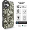 image:imageZAGG London Snap Case for iPhone 16 Plus  Embroidered Doodle Fabric Design MagSafe Compatible 13ft Drop Protection with Graphene Slim amp Lightweight Wireless Charging Compatible BlueGlow In The Dark Maze