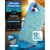 image:imageZAGG London Snap Case for iPhone 16 Plus  Embroidered Doodle Fabric Design MagSafe Compatible 13ft Drop Protection with Graphene Slim amp Lightweight Wireless Charging Compatible BlueBlue Doodle