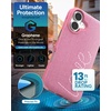 image:imageZAGG London Snap Case for iPhone 16 Plus  Embroidered Doodle Fabric Design MagSafe Compatible 13ft Drop Protection with Graphene Slim amp Lightweight Wireless Charging Compatible BluePink Love