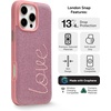 image:imageZAGG London Snap Case for iPhone 16 Plus  Embroidered Doodle Fabric Design MagSafe Compatible 13ft Drop Protection with Graphene Slim amp Lightweight Wireless Charging Compatible BluePink Love
