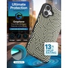 image:imageZAGG London Snap Case for iPhone 16 Plus  Embroidered Doodle Fabric Design MagSafe Compatible 13ft Drop Protection with Graphene Slim amp Lightweight Wireless Charging Compatible BlueGlow In The Dark Maze