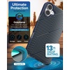 image:imageZAGG London Snap Case for iPhone 16 Plus  Embroidered Doodle Fabric Design MagSafe Compatible 13ft Drop Protection with Graphene Slim amp Lightweight Wireless Charging Compatible BlueNavy Blue