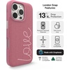 image:imageZAGG London Snap Case for iPhone 16 Plus  Embroidered Doodle Fabric Design MagSafe Compatible 13ft Drop Protection with Graphene Slim amp Lightweight Wireless Charging Compatible BluePink Love