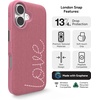 image:imageZAGG London Snap Case for iPhone 16 Plus  Embroidered Doodle Fabric Design MagSafe Compatible 13ft Drop Protection with Graphene Slim amp Lightweight Wireless Charging Compatible BluePink Love