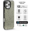 image:imageZAGG London Snap Case for iPhone 16 Plus  Embroidered Doodle Fabric Design MagSafe Compatible 13ft Drop Protection with Graphene Slim amp Lightweight Wireless Charging Compatible BlueGlow In The Dark Maze
