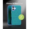 image:imageZAGG London Snap Case for iPhone 16 Plus  Embroidered Doodle Fabric Design MagSafe Compatible 13ft Drop Protection with Graphene Slim amp Lightweight Wireless Charging Compatible BlueBlue Doodle