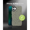 image:imageZAGG London Snap Case for iPhone 16 Plus  Embroidered Doodle Fabric Design MagSafe Compatible 13ft Drop Protection with Graphene Slim amp Lightweight Wireless Charging Compatible BlueGlow In The Dark Maze