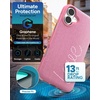 image:imageZAGG London Snap Case for iPhone 16 Plus  Embroidered Doodle Fabric Design MagSafe Compatible 13ft Drop Protection with Graphene Slim amp Lightweight Wireless Charging Compatible BluePink Love