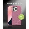 image:imageZAGG London Snap Case for iPhone 16 Plus  Embroidered Doodle Fabric Design MagSafe Compatible 13ft Drop Protection with Graphene Slim amp Lightweight Wireless Charging Compatible BluePink Love